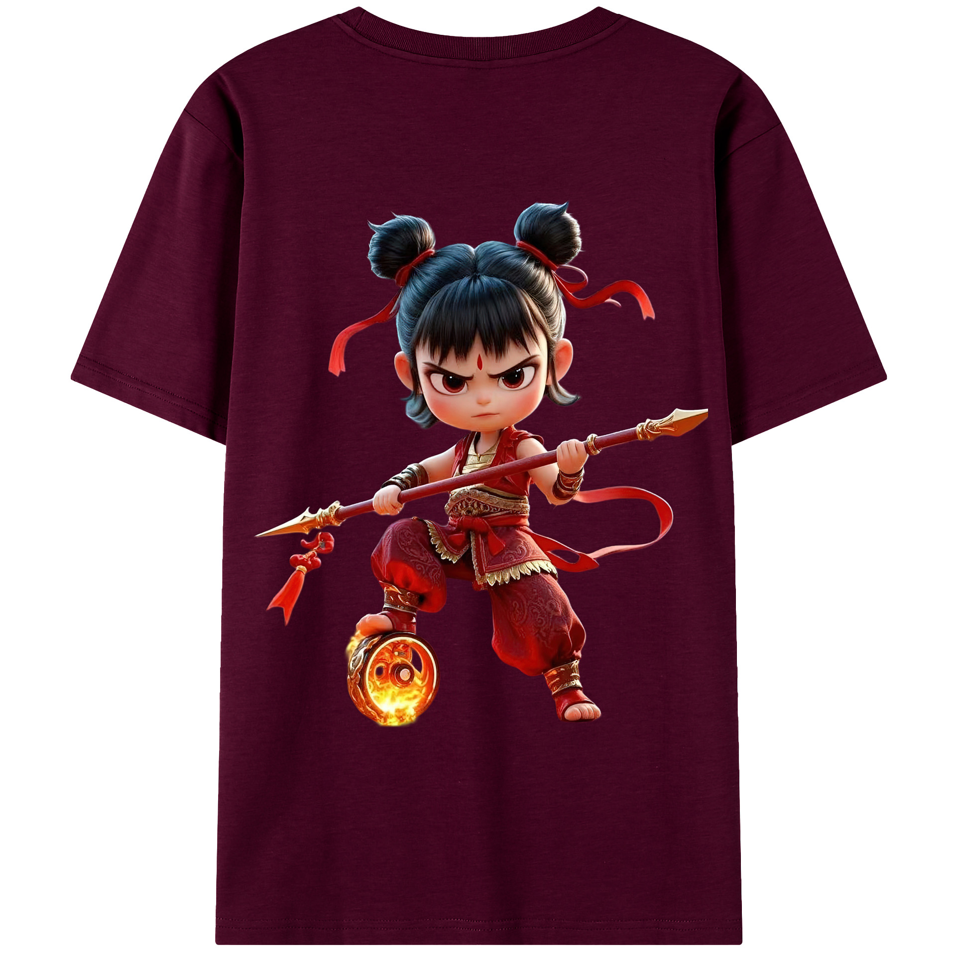 （画像用） Ne Zha 2 ナタ 魔童の大暴れ レディース半袖Tシャツ(バックプリント)